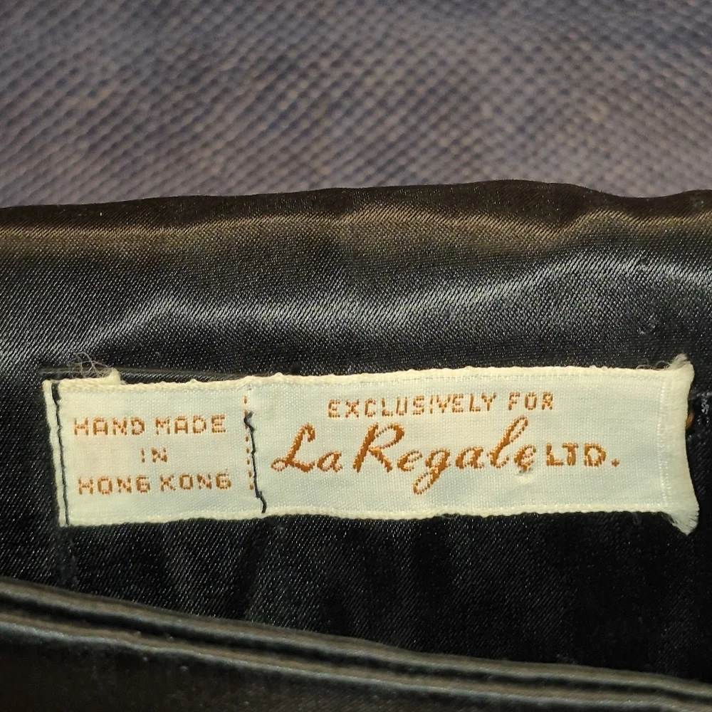 La Regale Elegant Black Beaded Clutch (#709) Made In Hong Kong.from The 50s.